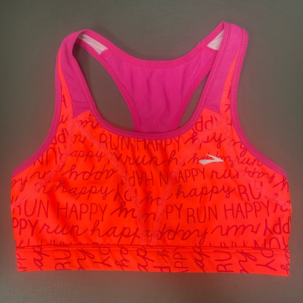 Brooks Pink and Orange Sports Bra
